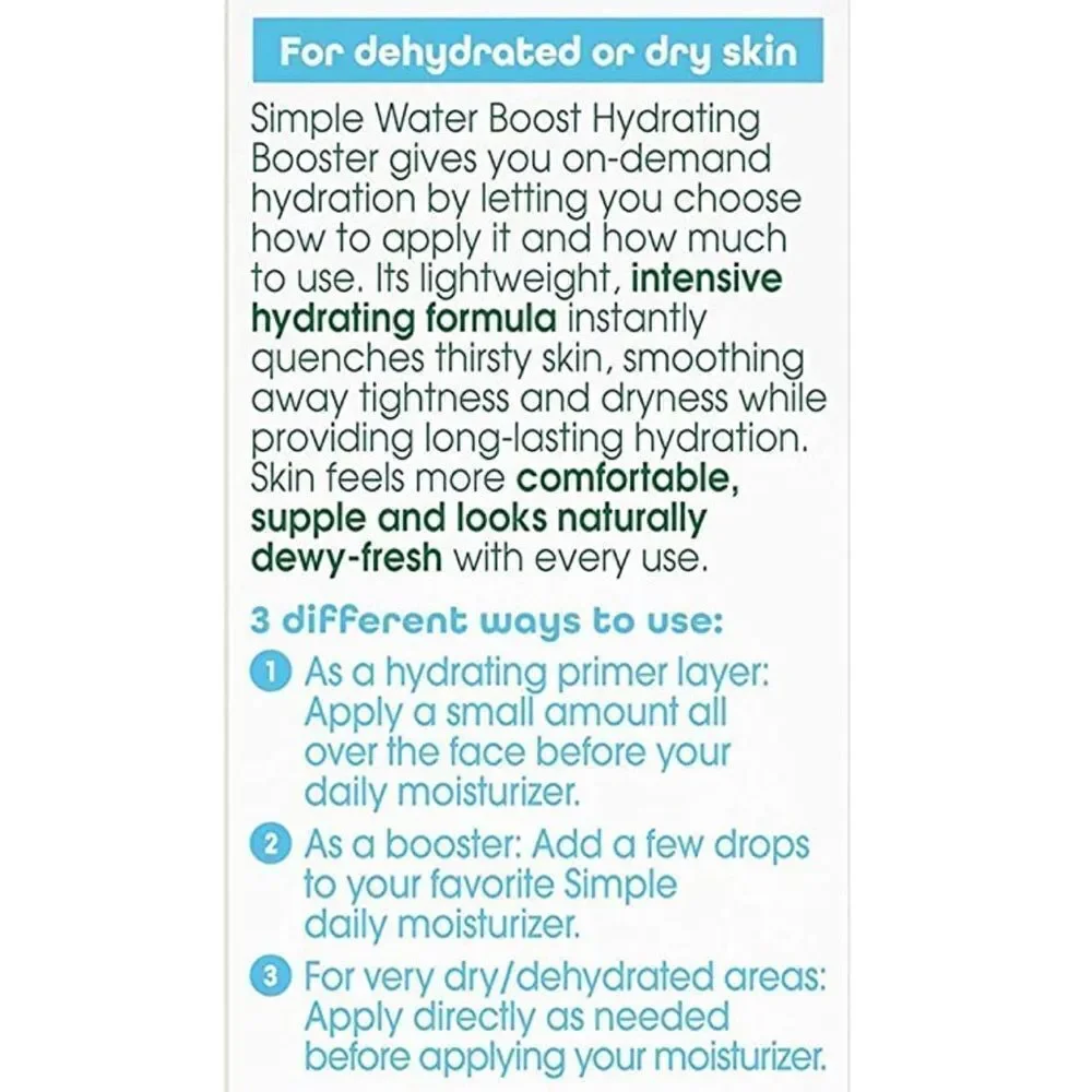 Simple Sensitive Skin Experts Water Boost Hydrating Booster Primer